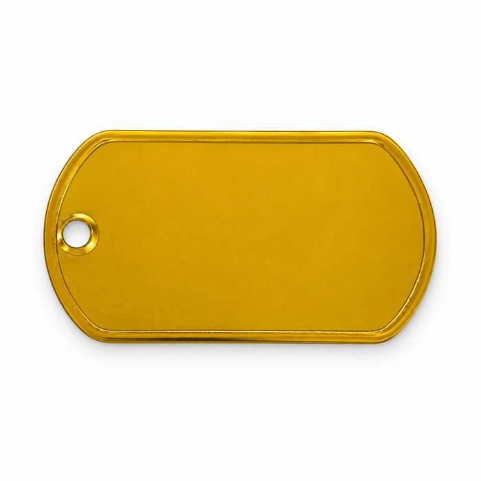 Gul aluminium dogtag til personlig lasergravering